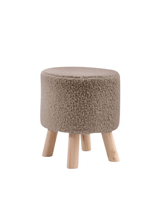 Stool For Living Room Upholstered with Fabric Cattleya Coffee 35x35x40cm