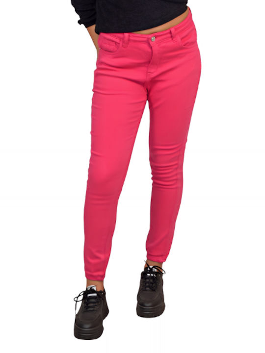 Morena Spain Women's Jean Trousers in Regular Fit Fuchsia