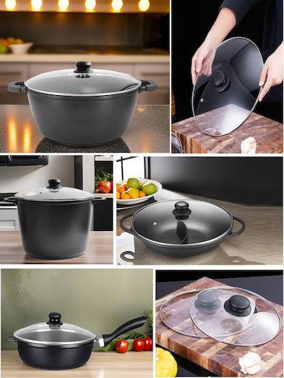 Cheffinger Капак за Тиган и Пот Стъклен 28см CF-GL28 Cheffinger Капак за Тиган и Пот Стъклен 28см CF-GL28