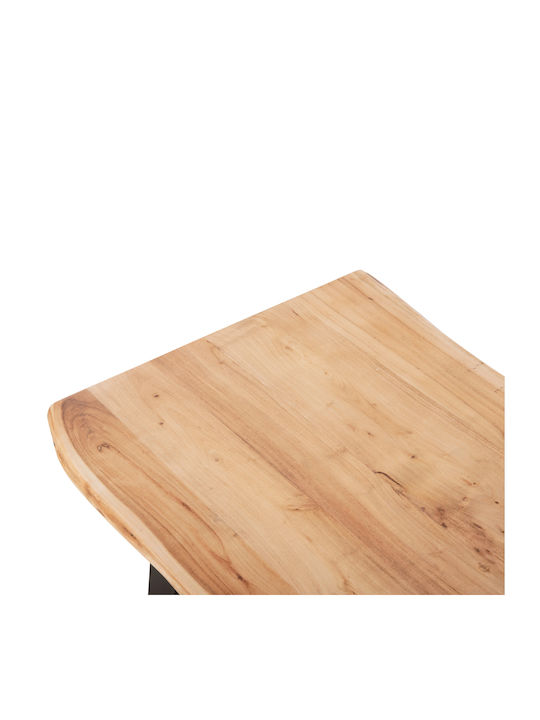 Rechteckiger Zentraler Kaffeetisch Montana aus Massivholz Hell Natur M115xT65xH45cm
