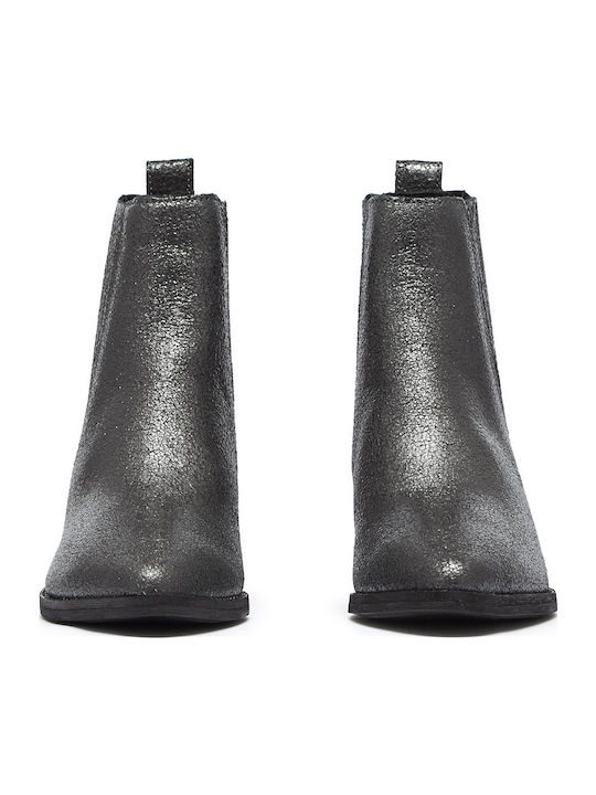 Leder Stiefeletten Damen Schwarz