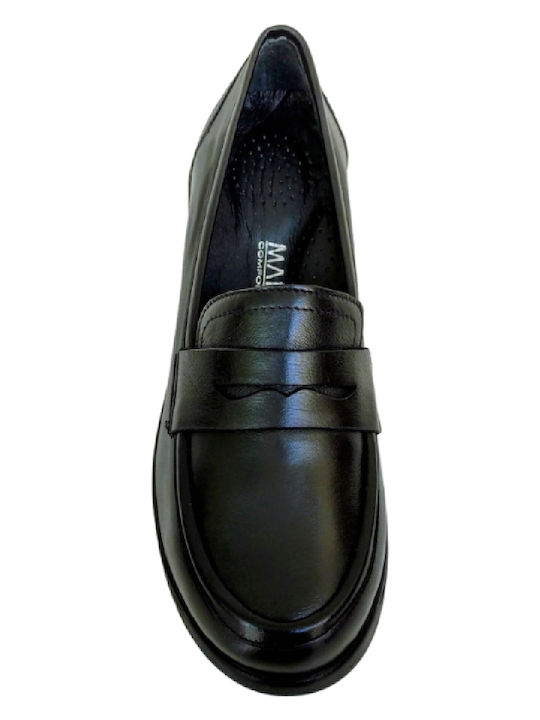 Δερμάτινα Γυναικεία Loafers σε Μαύρο Χρώμα