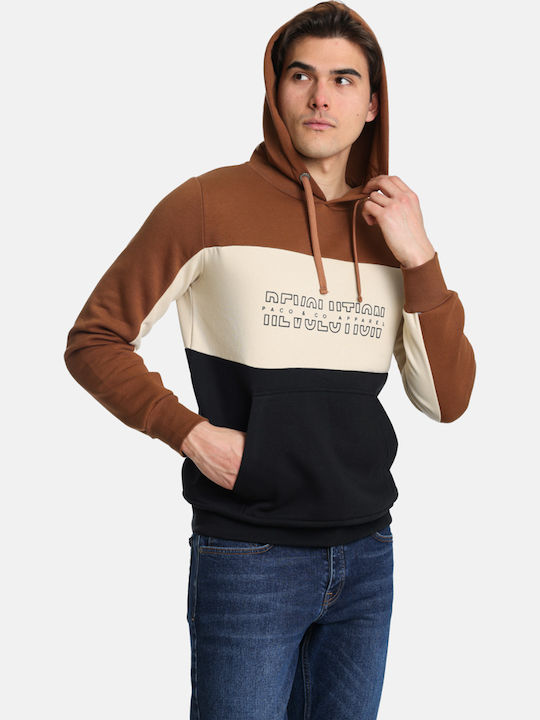 Hanorac Cu Glugă Camel Beige Negru