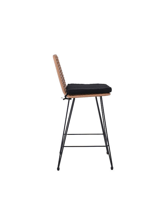 Outdoor Rattan Bar Stool Salsa with Black Cushion 45x55x75cm E252,11
