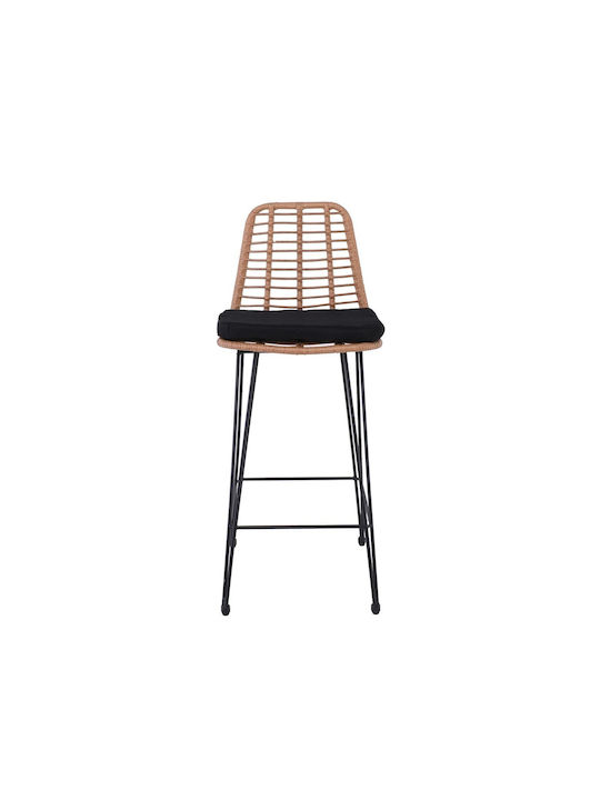 Outdoor Rattan Bar Stool Salsa with Black Cushion 45x55x75cm E252,11