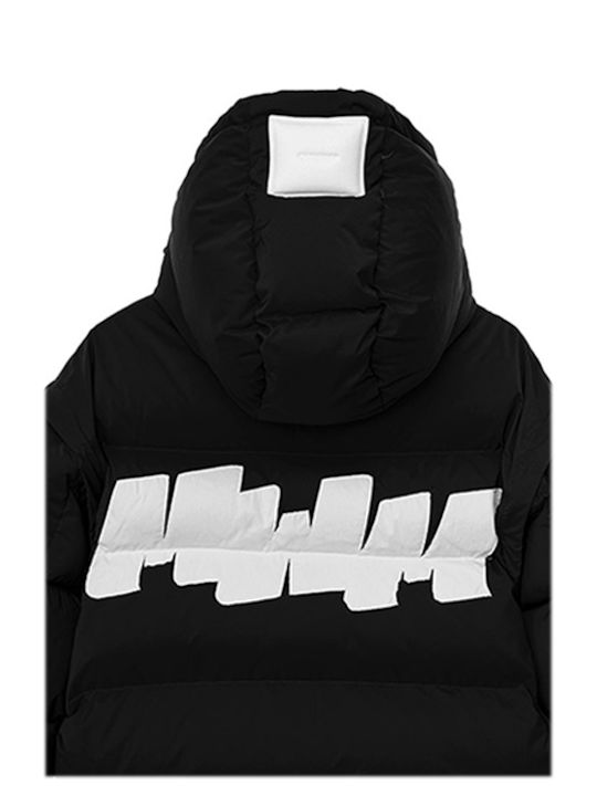 Kurz Damen Puffer Jacke für Winter BLACK