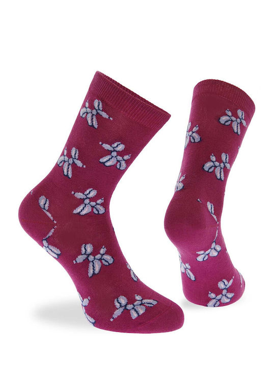 Walk Balloon Dog Women's Socks Purple