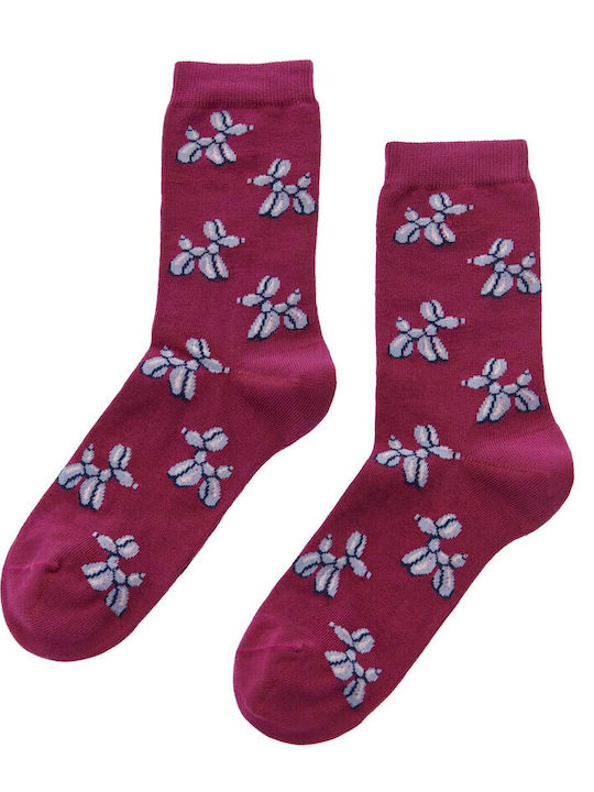 Walk Balloon Dog Women's Socks Purple
