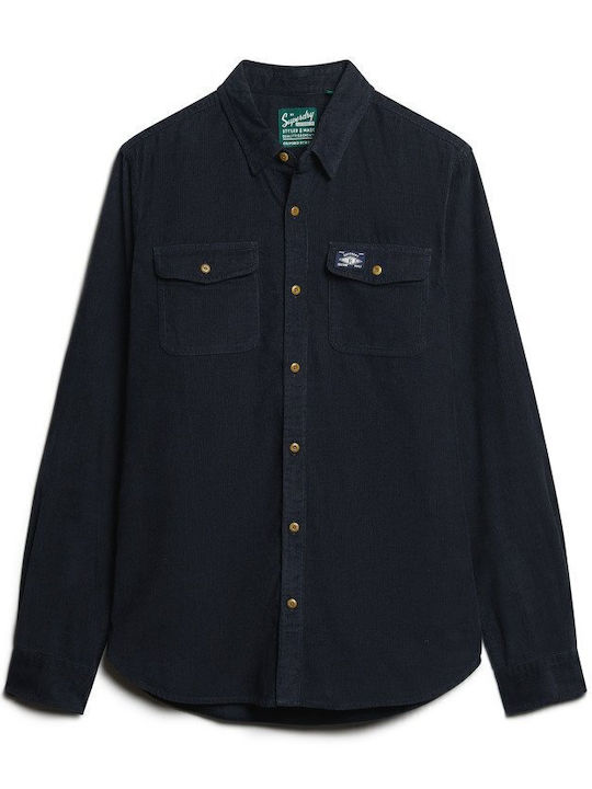 Long-sleeved Corduroy Shirt Eclipse Navy