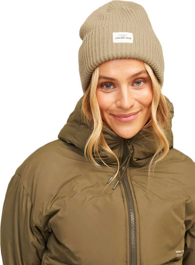 Beanie Beanie Knitted in Beige color