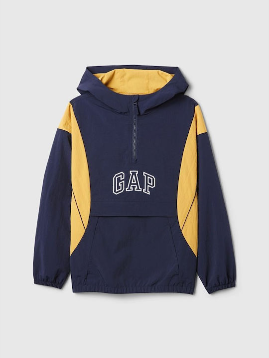 Kinder Freizeitjacke Winddicht mit Kapuze Blau