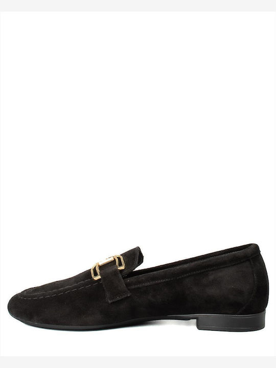 Δερμάτινα Γυναικεία Loafers σε Μαύρο Χρώμα