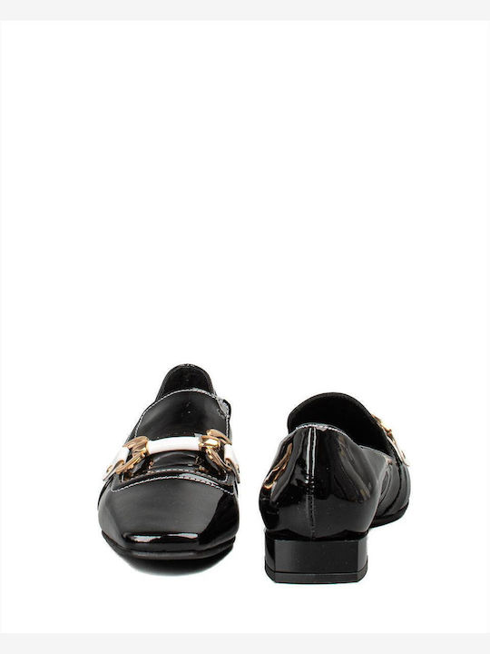 Δερμάτινα Γυναικεία Loafers σε Μαύρο Χρώμα