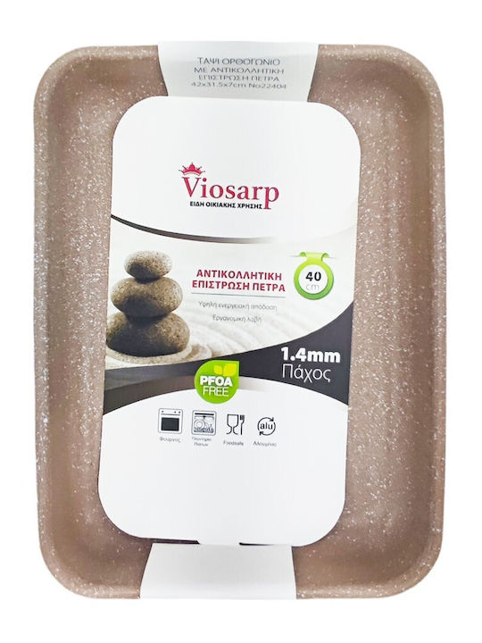 Viosarp Aluminum Rectangular Baking Pan with Stone Coating 31.5x42cm