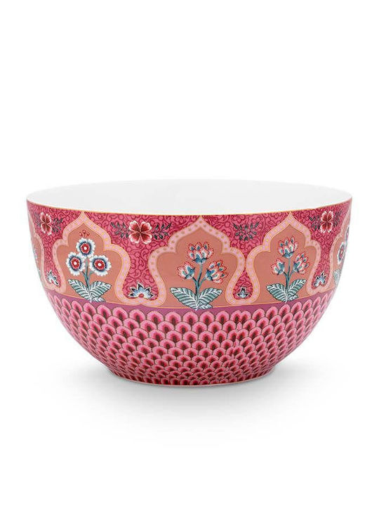PiP Studio Flower Festival Porcelain Salad Bowl Multicolour 18x18cm
