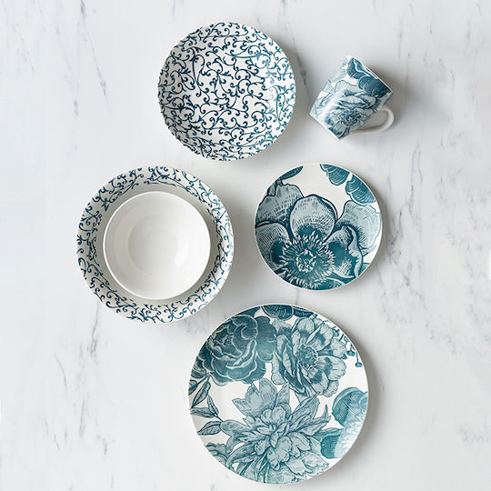 Nava Aurora Porcelain Salad Bowl White 23x23x7.5cm