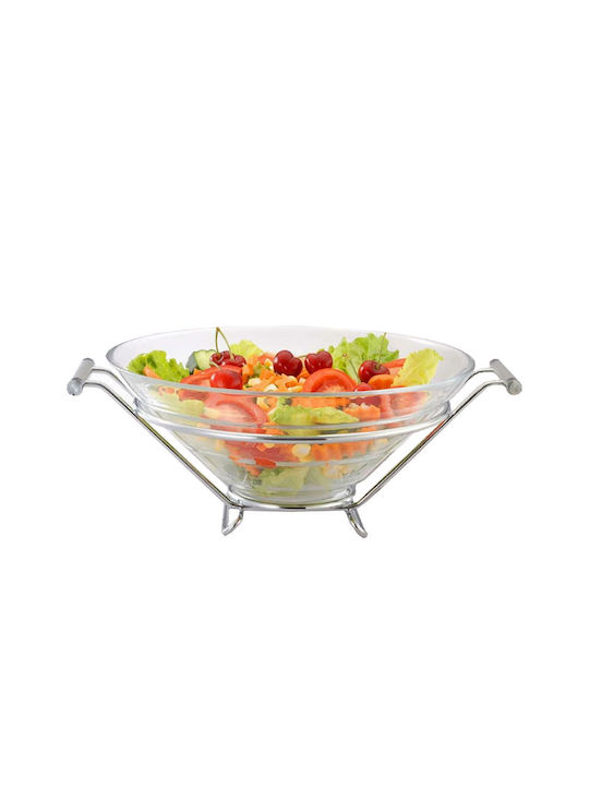 Marva Inox Salad Bowl with Salad Spoons Transparent 32x27x10cm