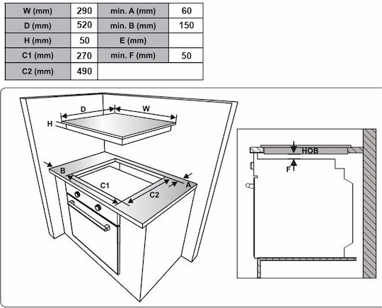 Kumtel Domino Ceramic Cooktop Autonomous with Child Lock Function 29x52εκ.