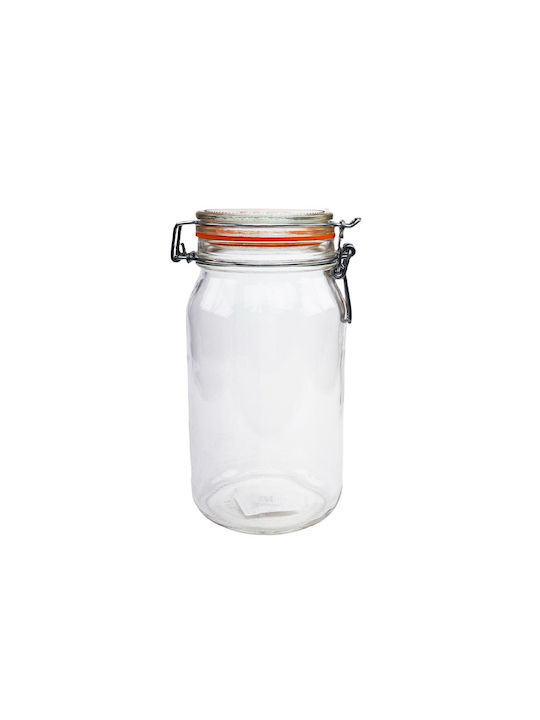 Uniglass Econ Vase General Use with Airtight Lid Glass Transparent 1500ml