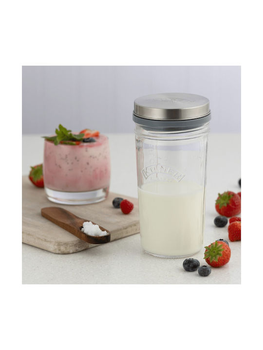 KIlner Vase General Use with Lid Wooden Transparent 500ml