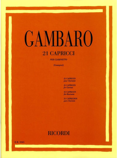 Gambaro 22 Studii Progresive pentru Clarinet