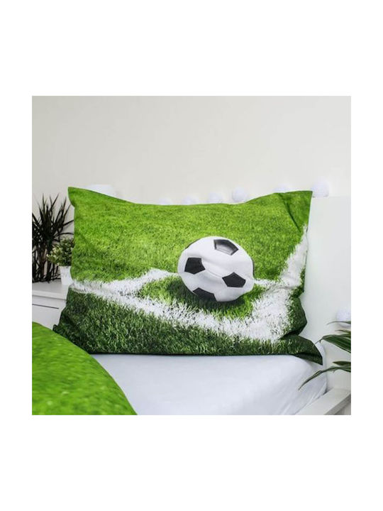 Set Kids Duvet Cover Single with Pillowcase Cotton Green/black and white 140x200cm