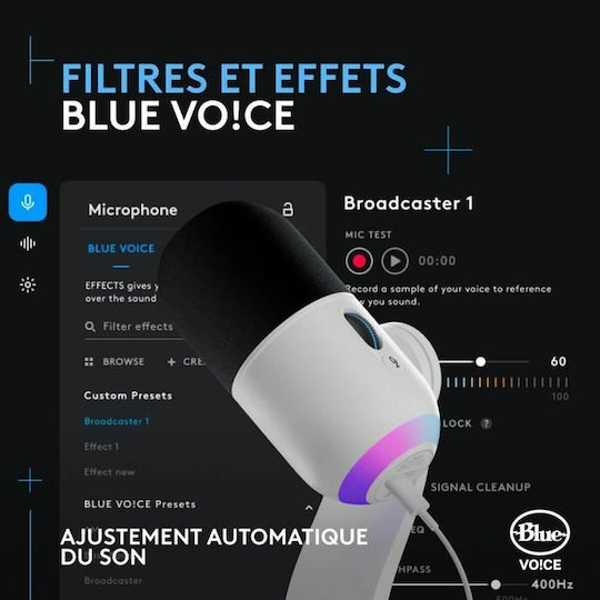 Logitech G Yeti Δυναμικό Μικρόφωνο USB Επιτραπέζιο σε Λευκό Χρώμα