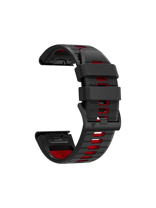 Tech-Protect ICONBAND PRO Strap Silicone Black/Red (Garmin Fenix 3/ 5X/ 3HR/ 5X Plus/ 6X/ 6X Pro /7X)
