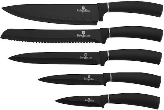 Berlinger Haus Black Silver Collection Подредба Плот за рязане Дърво с ножове Черен 6бр