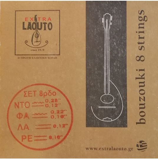 Extra Laouto Set of Strings for Bouzouki Laouto Classic Strings for 8-string Bouzouki 0.11