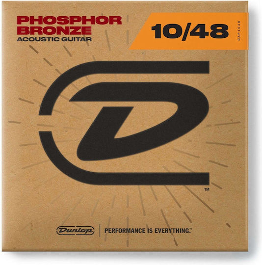 Dunlop Acoustic Guitar Strings Set Phosphor Bronze for Acoustic Guitar 10 - 48