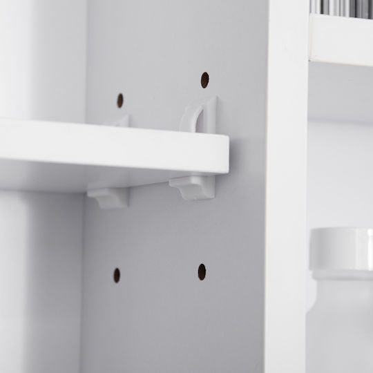 Kleankin Rectangular Bathroom Mirror made of MDF with Shelf 100x15cm White