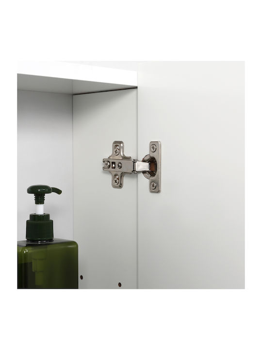 Kleankin Rectangular Bathroom Mirror with Shelf & Cabinet 70x60cm White