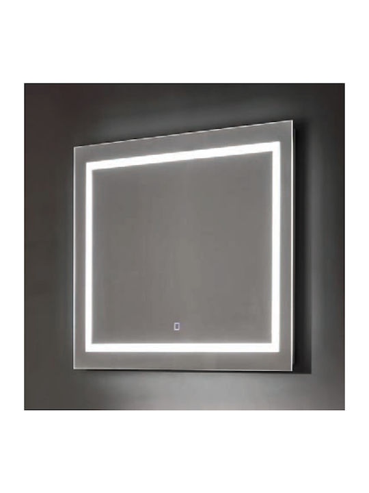 Tema Ορθογώνιος Καθρέπτης Μπάνιου Led 60x100cm Διάφανος
