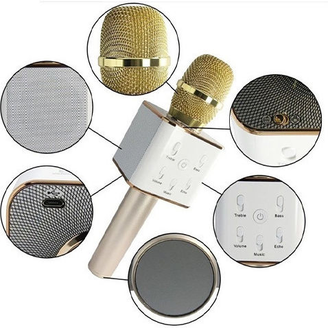 Elekom Wireless Karaoke Microphone Q7 Bluetooth Gold