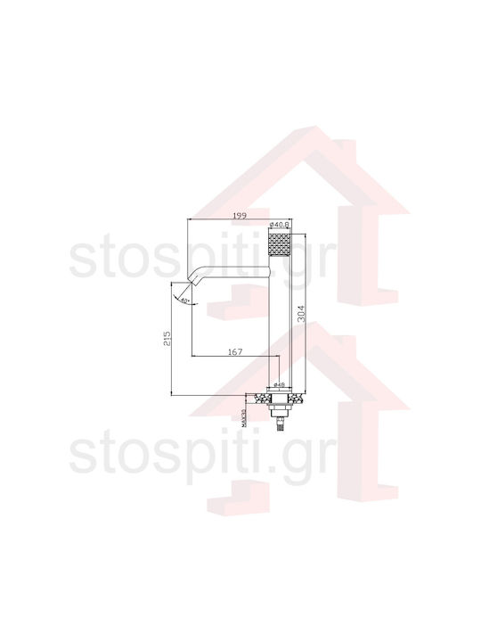 Karag Joan Mixing Sink Faucet Silver