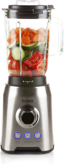 Domo Μπλέντερ με Πλαστική Κανάτα 1.5 lt 1000W Ασημί DO710BL