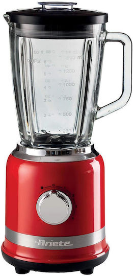 Ariete Moderna Blender for Smoothies with Glass Jug 1.5lt 1000W Red