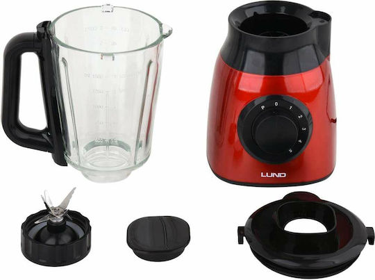 Lund Blender Cu Cană Din Sticlă 1,5 L Putere 600W Roșie 67705