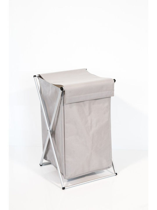 Dimitracas Collapsible Metallic Laundry Basket with Lid 34x37x58cm Grey
