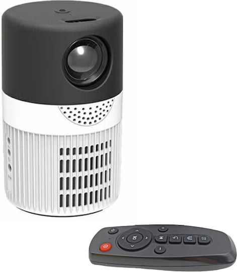 KY-T400 Mini 3D Projector LCD Full HD LED Lamp with Built-in Speakers White