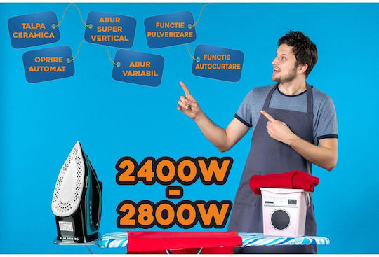 Dampfbügeleisen 2600W mit Keramiksohle