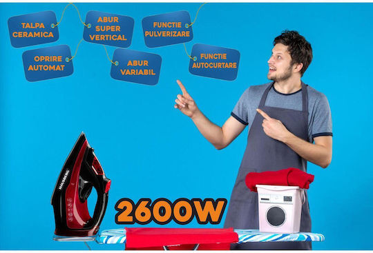 Hausberg Fier de Călcat cu Aburi 2600W cu Talpă Ceramică