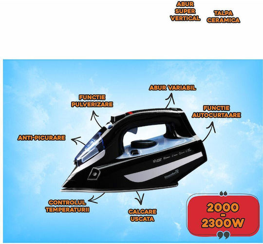 Hausberg Σίδερο Ατμού 2200W με Κεραμική Πλάκα