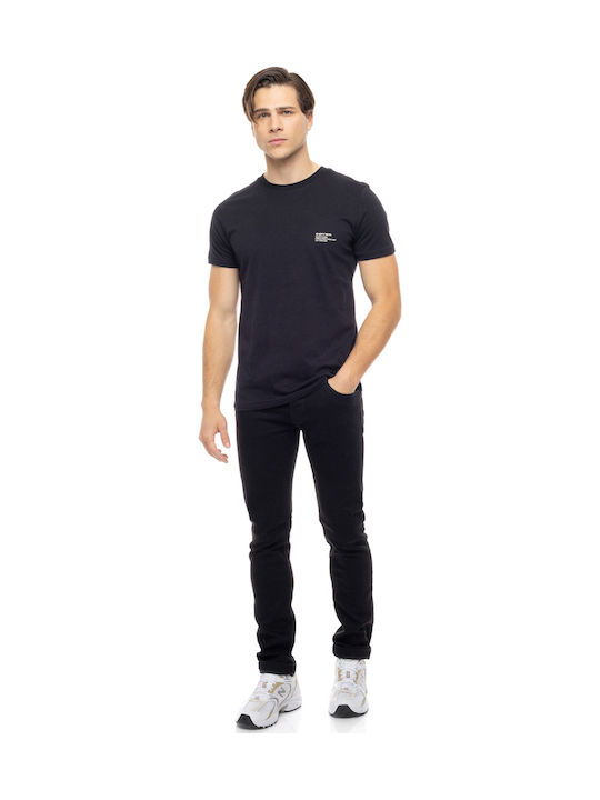 Teddy Men's Elastic Jeans Pants with Slim Fit Black