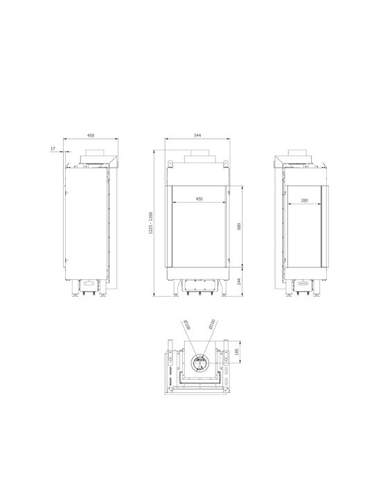 Kratki Leo L 45 68 G20 Енергийна вмъкната касета Газ 5.8кВт Ляв ъгъл с фиксирана врата