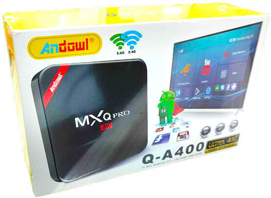 Andowl TV Box Q-A400 4K UHD with WiFi 4GB RAM and 64GB Storage Space with Operating System Android 11.0