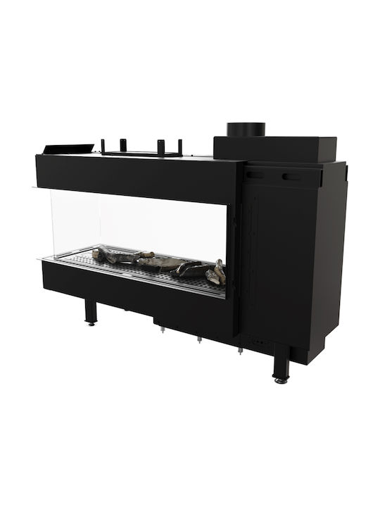 Kratki Leo LP 100 Tunel G31 37 MBAR Ενεργειακό Τζάκι Αερίου 8.2kW Τρίπλευρο με Σταθερή Πόρτα