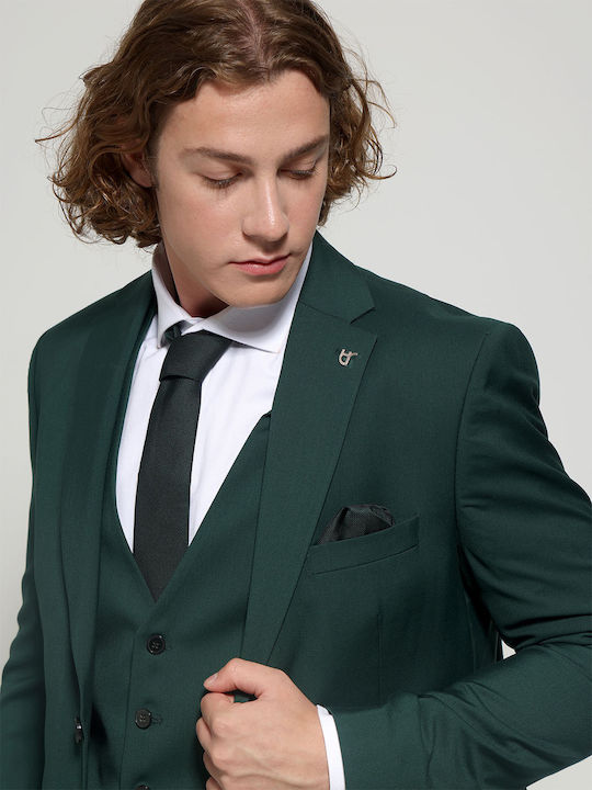 Tresor Men's Suit with Vest Green