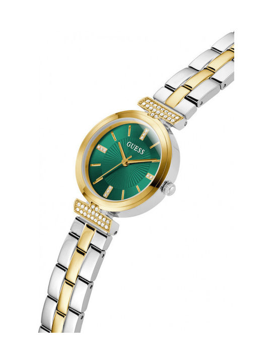 Guess Womens Watch 28mm Chronograph Battery With Gold Steel Bracelet